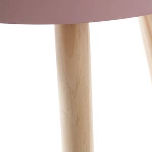 Table d’appoint Cuto Partiellement en pin massif - Rose / pin