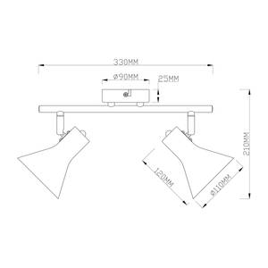 Lampada da soffitto Moorooka I Ferro - 2 punti luce