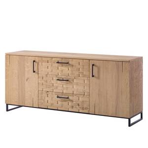 Sideboard Carper Eiche teilmassiv / Metall - Eiche / Schwarz