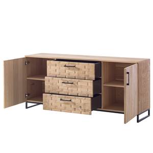 Sideboard Carper Eiche teilmassiv / Metall - Eiche / Schwarz