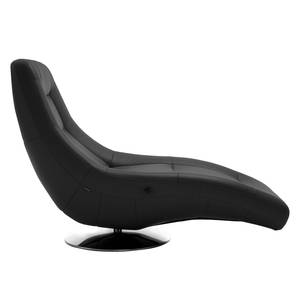 Chaise lounge Colima Cuir véritable - Noir