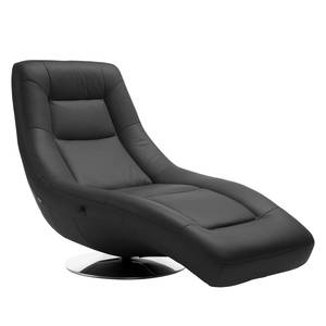 Chaise lounge Colima Cuir véritable - Noir