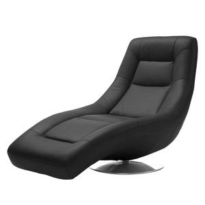 Chaise lounge Colima Cuir véritable - Noir