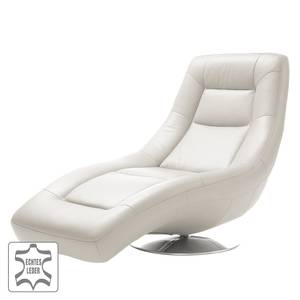 Chaise lounge Colima Cuir véritable - Blanc