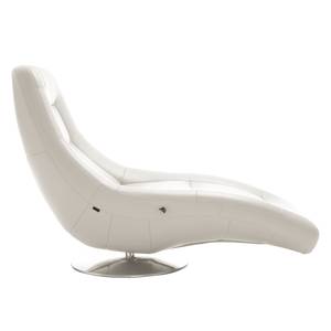 Chaise lounge Colima Cuir véritable - Blanc