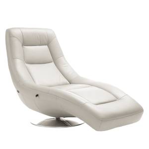 Chaise lounge Colima Cuir véritable - Blanc