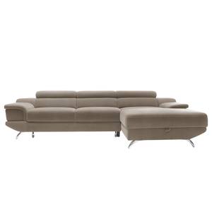 Ecksofa Morelia III Microfaser - Cappuccino - Longchair davorstehend rechts - Mit Schlaffunktion