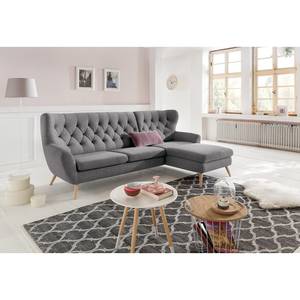 Ecksofa Celaya Microfaser - Grau - Longchair davorstehend rechts