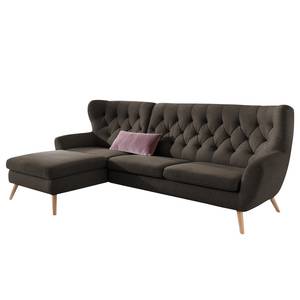 Ecksofa Celaya Microfaser - Dunkelgrau - Longchair davorstehend links