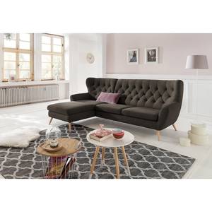 Ecksofa Celaya Microfaser - Dunkelgrau - Longchair davorstehend links