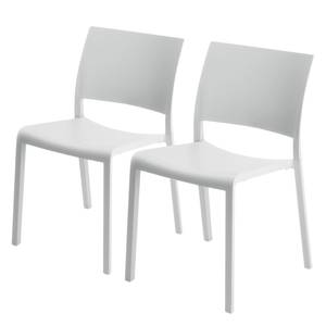 Chaises Fiona (lot de 2) Matière plastique - Blanc