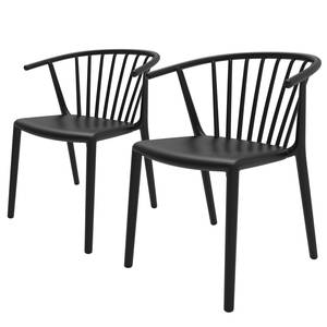 Chaises à accoudoirs Woody (lot de 2) Noir - Sans coussin d’assise