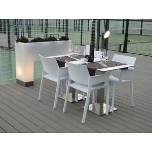 Armleunstoelen Sun (2-delige set) kunststof/aluminium - Wit