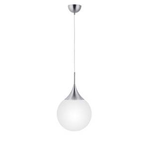 Suspension LED Damian Verre / Aluminium - Blanc / Argenté