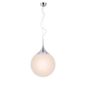 LED-hanglamp Damian glas/aluminium - wit/zilverkleurig