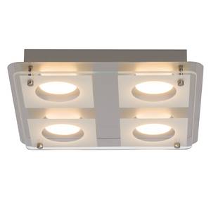 LED-Wandleuchte Charon Milchglas / Aluminium - Silber