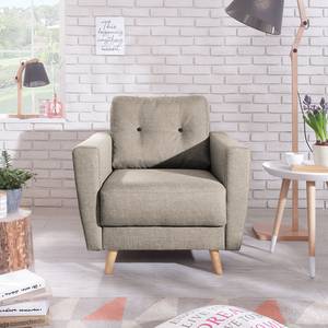 Fauteuil SOLA geweven stof - Geweven stof Luba: Cappuccino