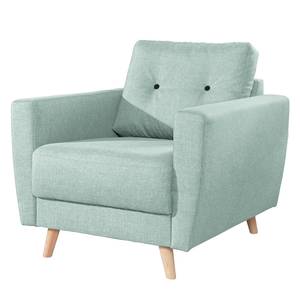 Fauteuil SOLA geweven stof - Geweven stof Luba: Mintgrijs