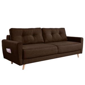 3-Sitzer Sofa SOLA Webstoff Luba: Dunkelbraun - Ohne Schlaffunktion
