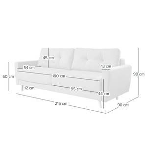 3-Sitzer Sofa SOLA Webstoff Luba: Hellrosa - Ohne Schlaffunktion