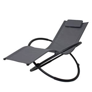 Chaise longue Milos Acier / Tissu - Noir / Blanc