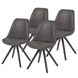 Chaises capitonnées Ralf ll (lot de 4) Graphite