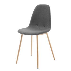 Gestoffeerde stoelen Yaren (4 stuk) geweven stof/staal - donkergrijs/beige - Donkergrijs