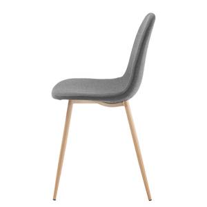 Gestoffeerde stoelen Yaren (4 stuk) geweven stof/staal - donkergrijs/beige - Donkergrijs