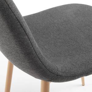 Gestoffeerde stoelen Yaren (4 stuk) geweven stof/staal - donkergrijs/beige - Donkergrijs