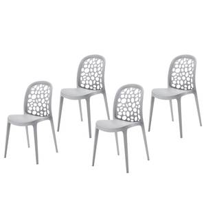 Eetkamerstoelen Messy (set van 4) grijs - Grijs