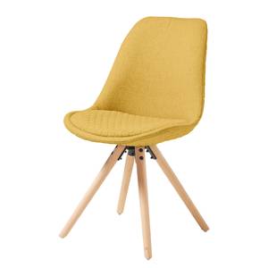 Chaises capitonnées Ralf  l (lot de 4) Tissu / Hêtre massif - Jaune moutarde / Hêtre - Jaune moutarde