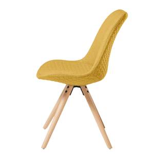 Gestoffeerde stoelen Ralf  l (4 stuk) geweven stof/massief beukenhout - mosterdgeel/beukenhout - Mosterdgeel