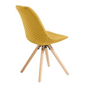 Chaises capitonnées Ralf  l (lot de 4) Tissu / Hêtre massif - Jaune moutarde / Hêtre - Jaune moutarde