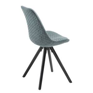 Chaises capitonnées Ralf ll (lot de 4) Tissu / Hêtre massif - Menthe / Noir - Gris menthe