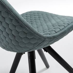 Gestoffeerde stoelen Ralf II (4 stuk) geweven stof/massief beukenhout - muntkleurig/zwart - Mintgrijs