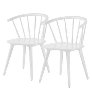 Chaises Krise (lot de 2) Hévéa massif - Blanc - Blanc