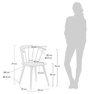 Eetkamerstoelen Krise (set van 2) massief rubberboomhout - wit - Wit