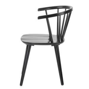 Chaises Krise (lot de 2) Hévéa massif - Noir - Noir