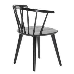 Chaises Krise (lot de 2) Hévéa massif - Noir - Noir