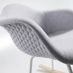 Rocking chair Kevya II (lot de 2) Tissu / Frêne massif - Gris clair / Frêne