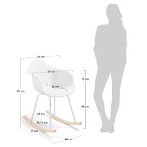 Rocking chair Kevya III (lot de 2) matière plastique / Frêne massif - blanc / frêne - Blanc