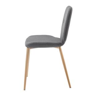 Gestoffeerde stoelen Meet (4 stuk) geweven stof/staal - donkergrijs/beige - Donkergrijs