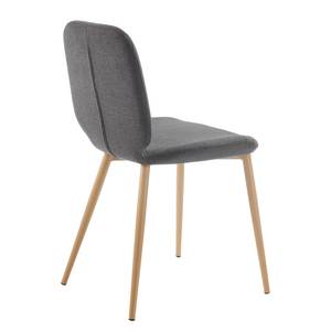 Gestoffeerde stoelen Meet (4 stuk) geweven stof/staal - donkergrijs/beige - Donkergrijs