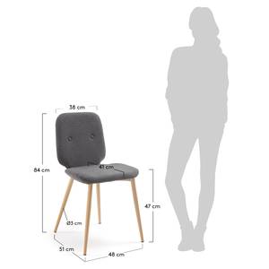 Gestoffeerde stoelen Meet (4 stuk) geweven stof/staal - donkergrijs/beige - Donkergrijs
