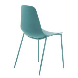 Chaises Whatts (lot de 4) Matière plastique / Acier - Bleu pétrole - Bleu pétrole