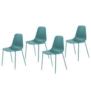 Chaises Whatts (lot de 4) Matière plastique / Acier - Bleu pétrole - Bleu pétrole