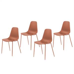 Eetkamerstoelen Whatts (set van 4) kunststof/staal - grijs - Oranje