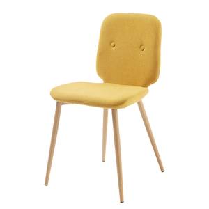 Chaises capitonnées Meet (lot de 4) Tissu / Acier - jaune moutarde / Beige - Jaune moutarde