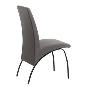 Chaises Zana (Lot de 2) Tissu / Acier - Anthracite Chiné / Noir