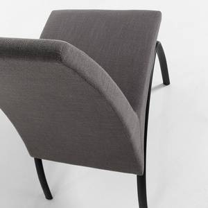 Chaises Zana (Lot de 2) Tissu / Acier - Anthracite Chiné / Noir